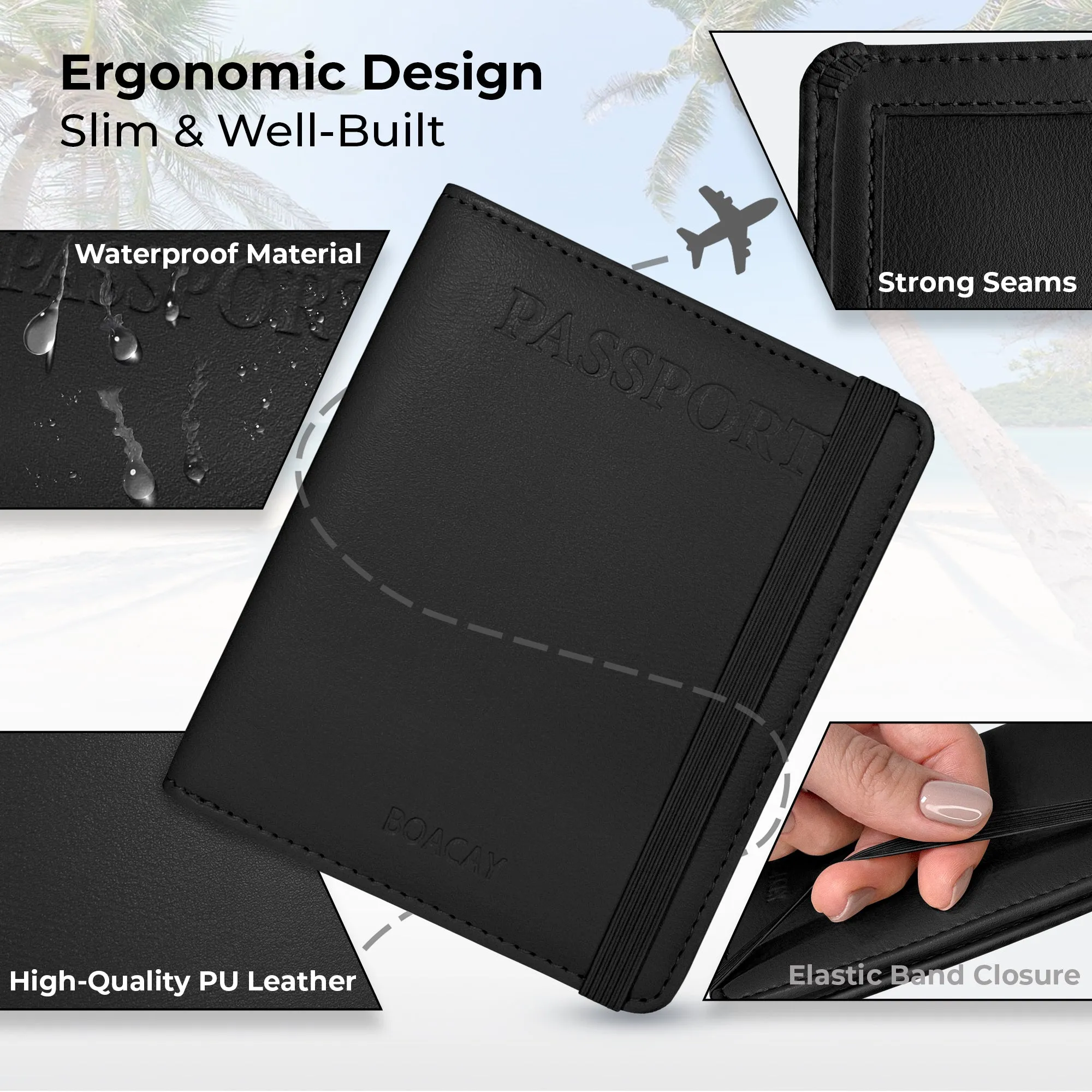 Passport Holder & Wallet - Black
