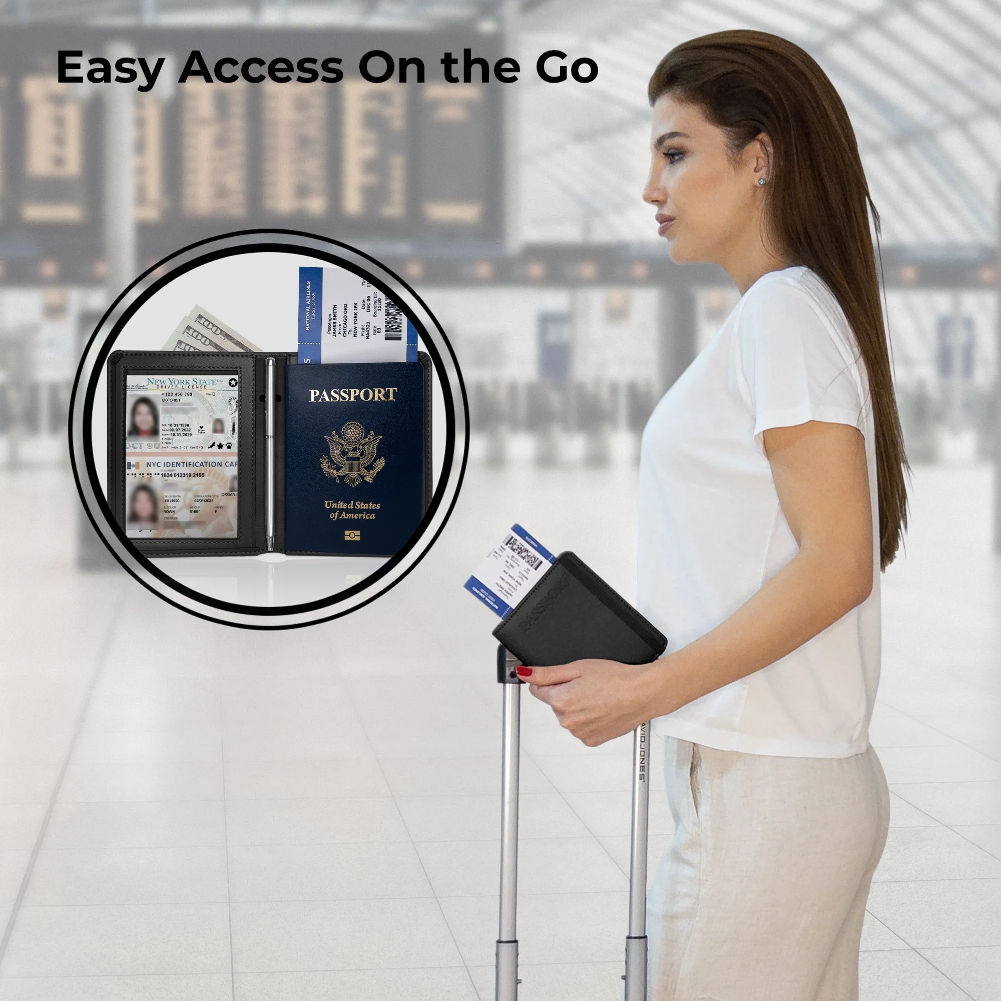 Passport Holder & Wallet - Black