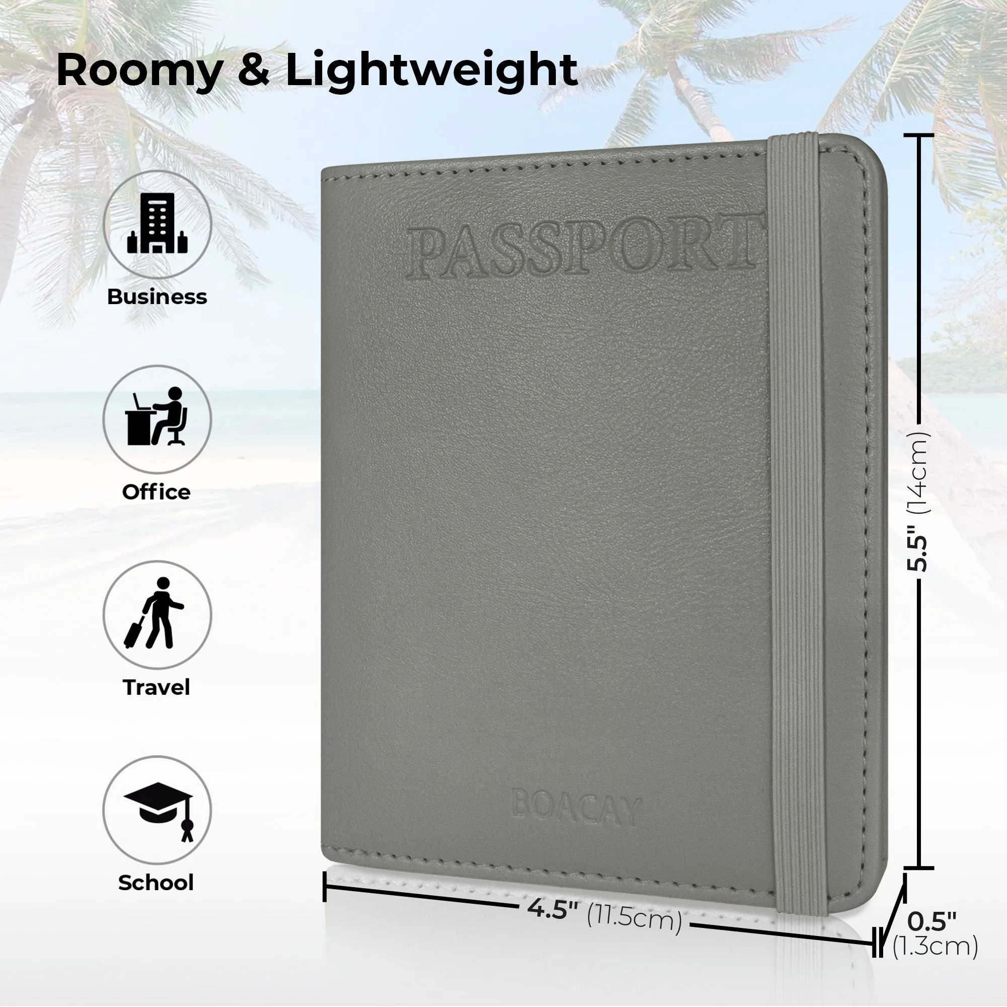 Passport Holder & Wallet - Gray