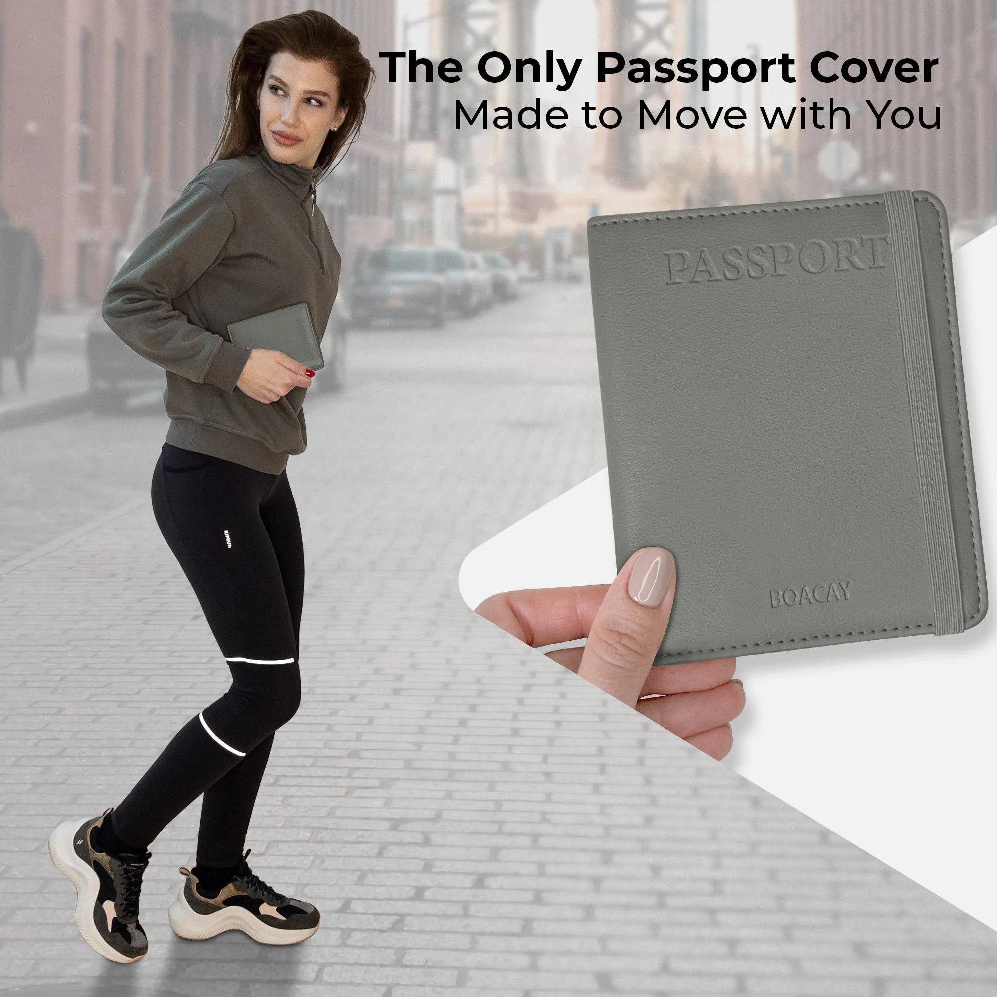 Passport Holder & Wallet - Gray