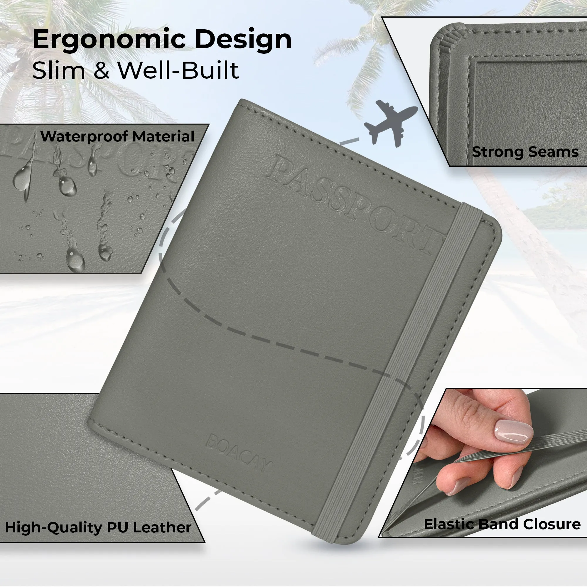Passport Holder & Wallet - Gray
