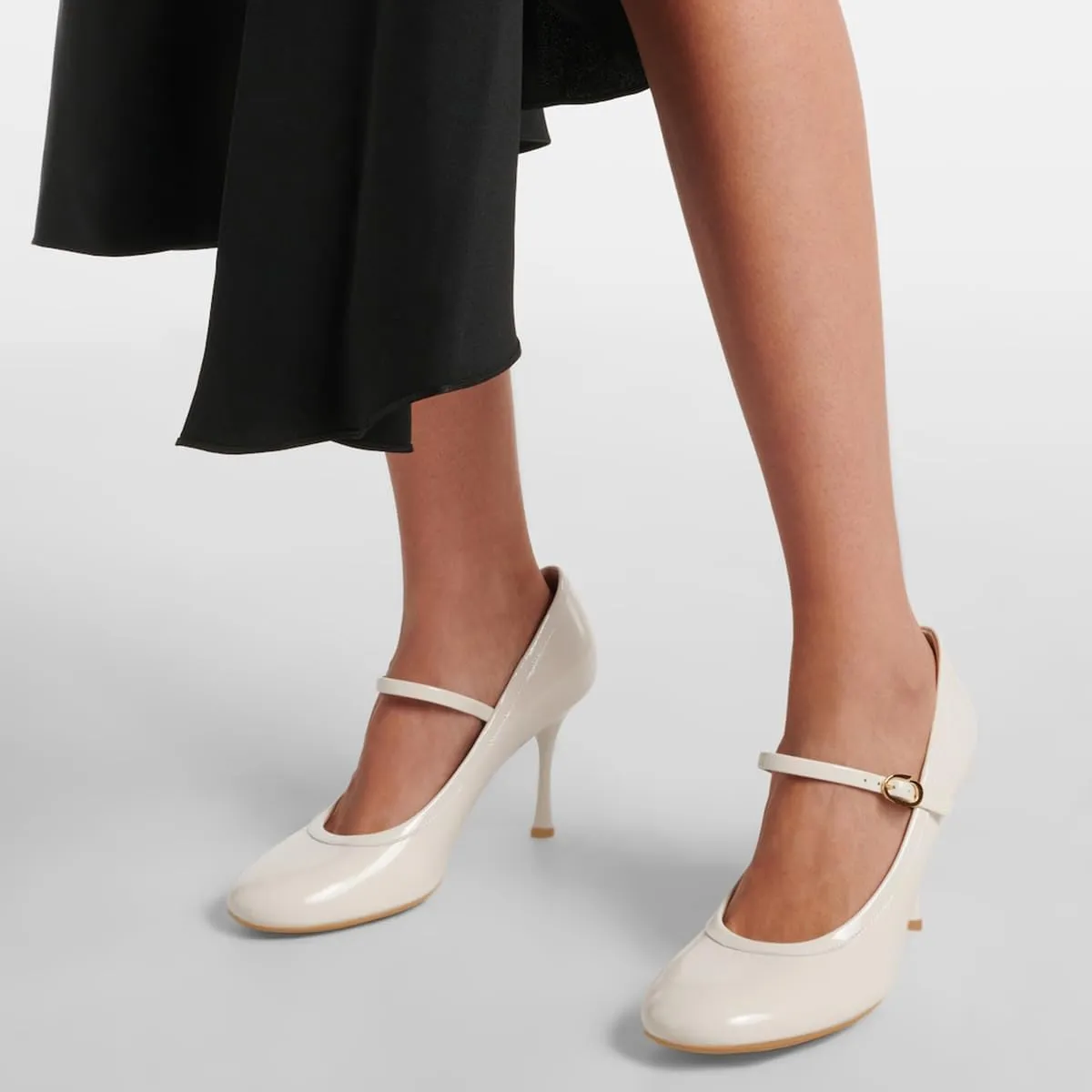 Pazzion Women Glossy Stiletto High Heel Mary Jane Shoes Single Strap Buckle Closed Round Toe Pumps for Daily Prom Event Size 4-16 US