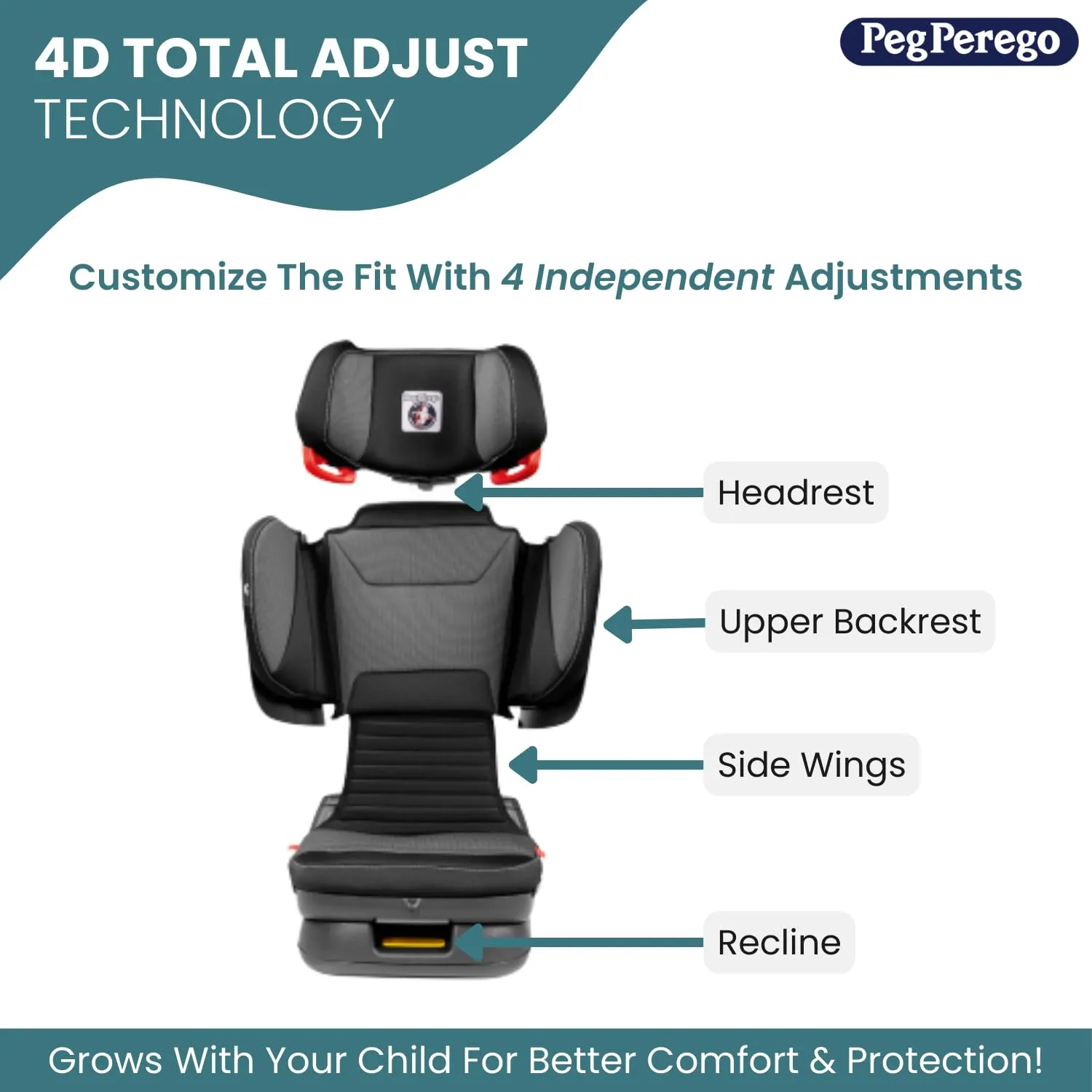 Peg Perego Viaggio Flex 120 - Booster Car Seat - for Children from 40 to 120 lbs - Made in Italy - John Deere (Black/Green)