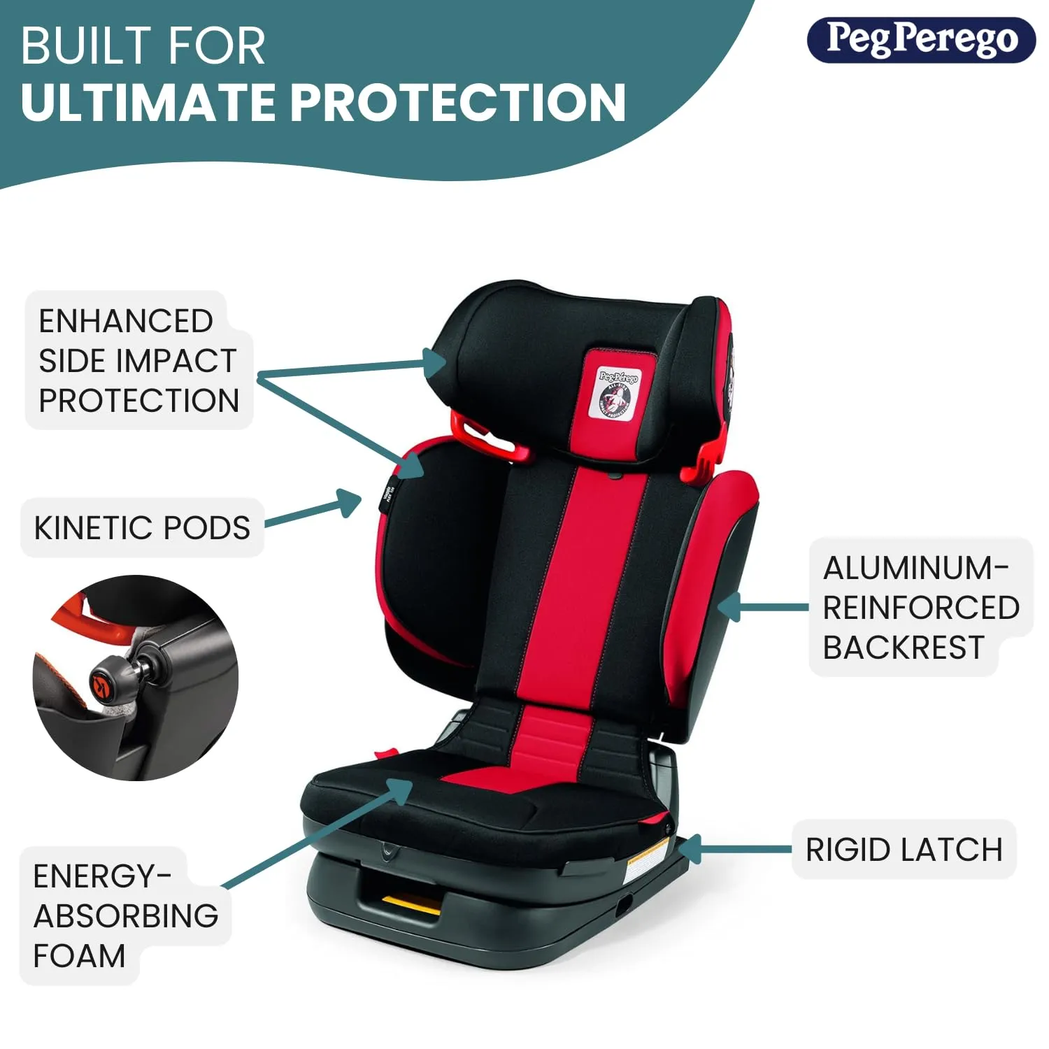 Peg Perego Viaggio Flex 120 - Booster Car Seat - for Children from 40 to 120 lbs - Made in Italy - John Deere (Black/Green)