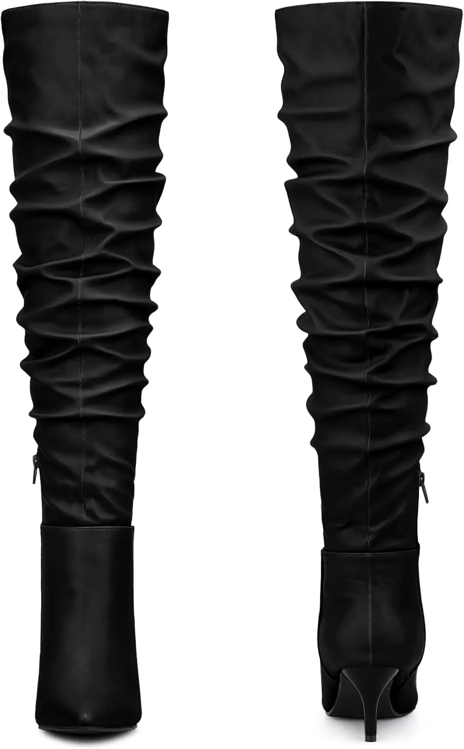 Perphy Pointed Toe Slouches Stiletto Heels Over the Knee High Boots for Women