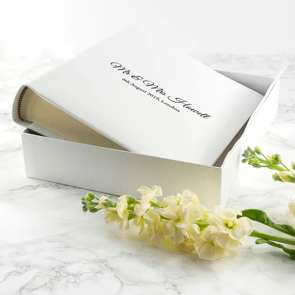 Personalised Dream Vachetta Italian Leather Photo Album in White
