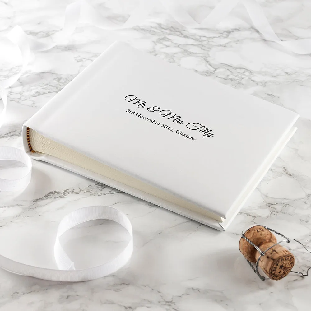 Personalised Dream Vachetta Italian Leather Photo Album in White