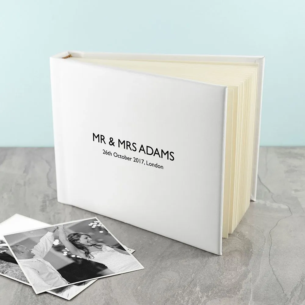 Personalised Dream Vachetta Italian Leather Photo Album in White