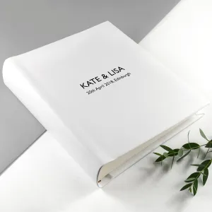 Personalised Dream Vachetta Italian Leather Photo Album in White