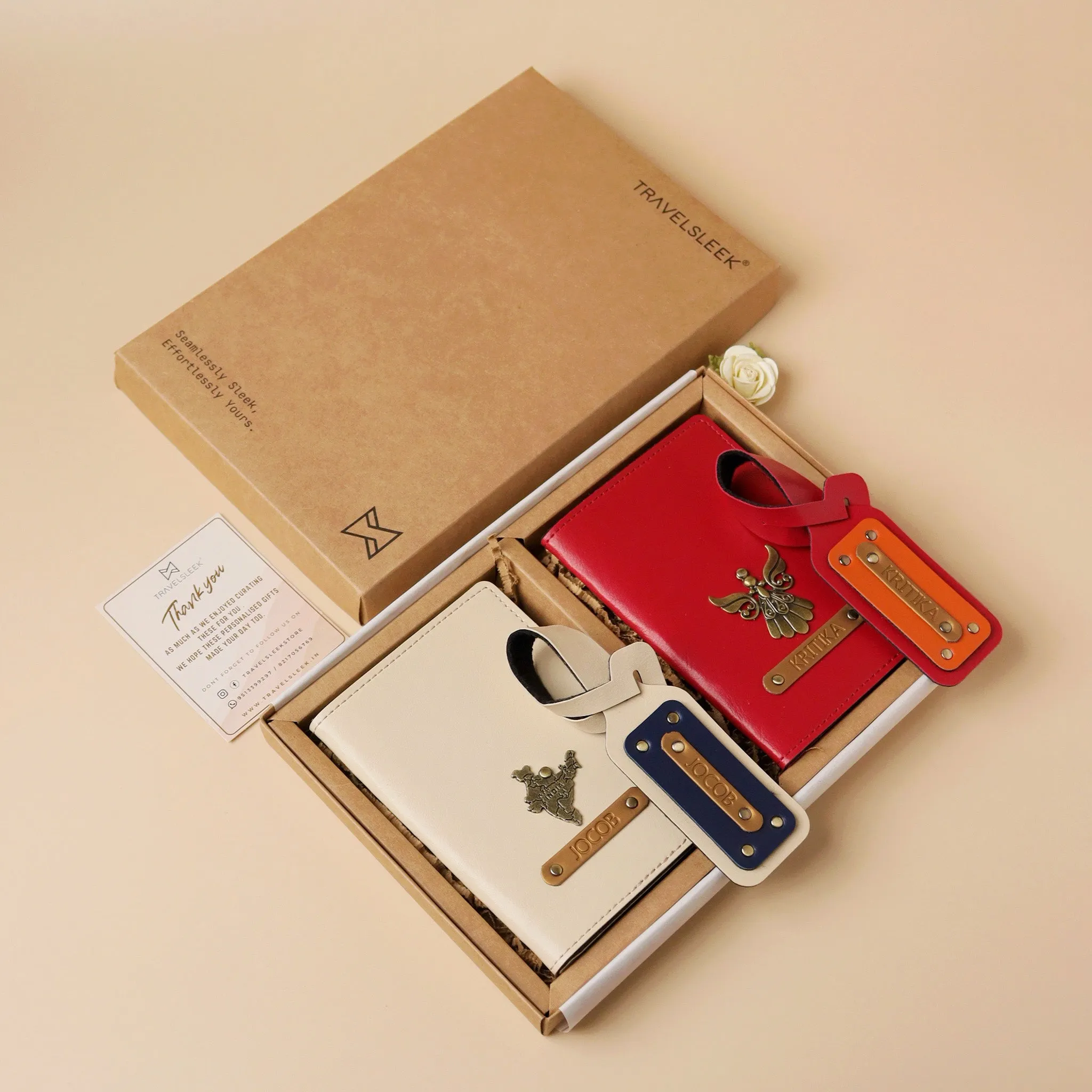 Personalized Couple Passport Holder & Mini Tag