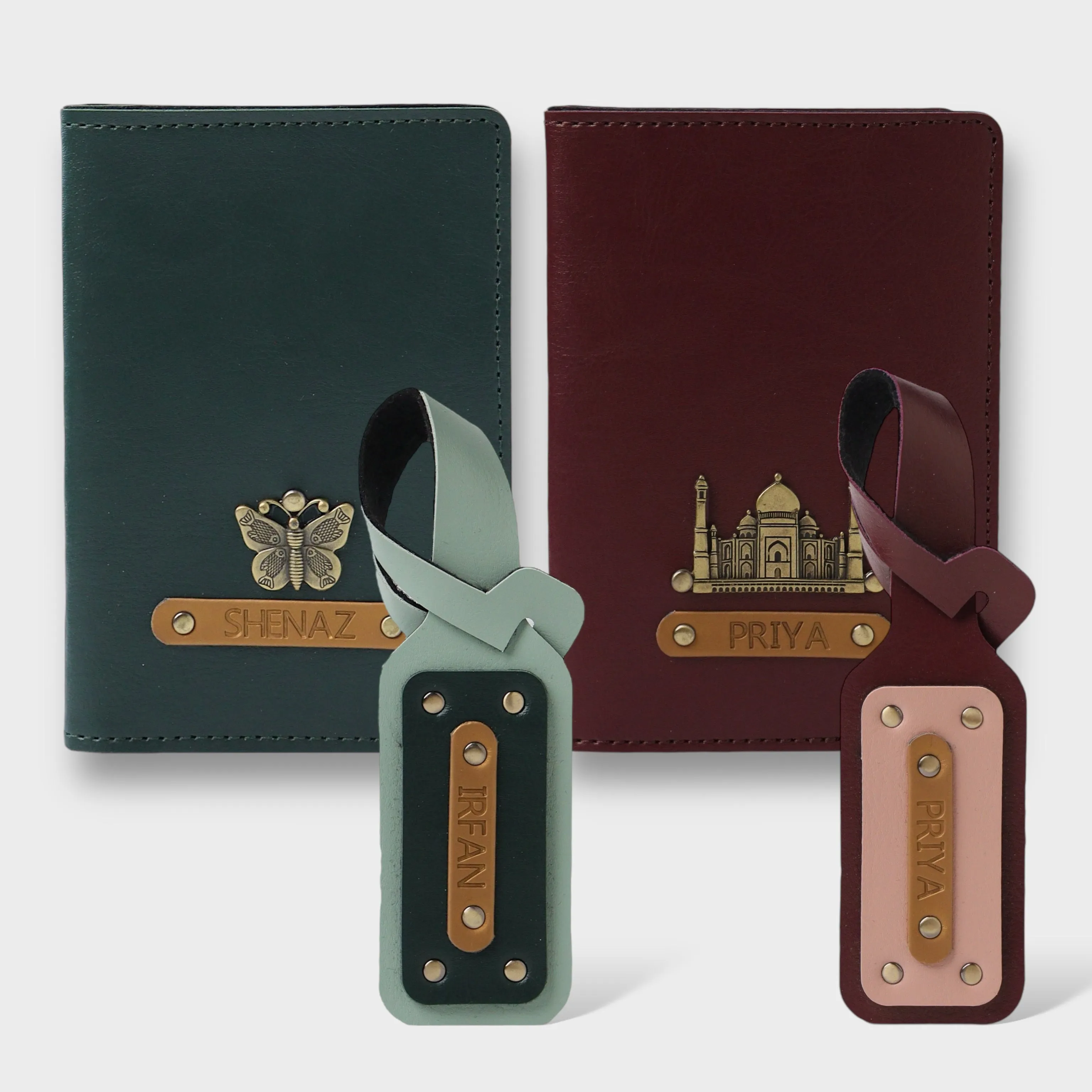 Personalized Couple Passport Holder & Mini Tag