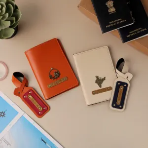 Personalized Couple Passport Holder & Mini Tag