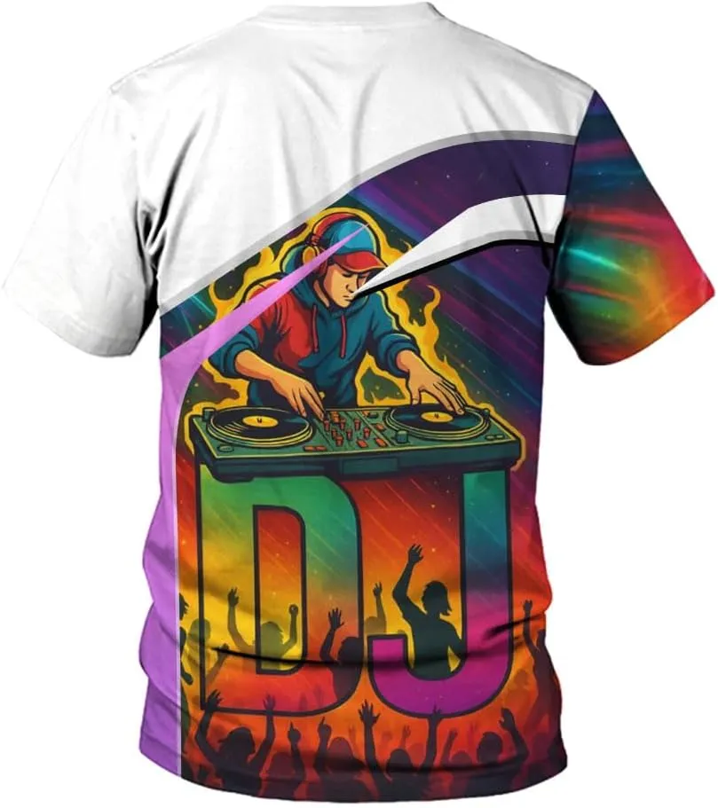 Personalized DJ 3D Shirts, Disc Jockey 3D Shirt, Disc Jockey T-Shirt Gifts for Men, Custom DJ Shirt for EMD Music Festival