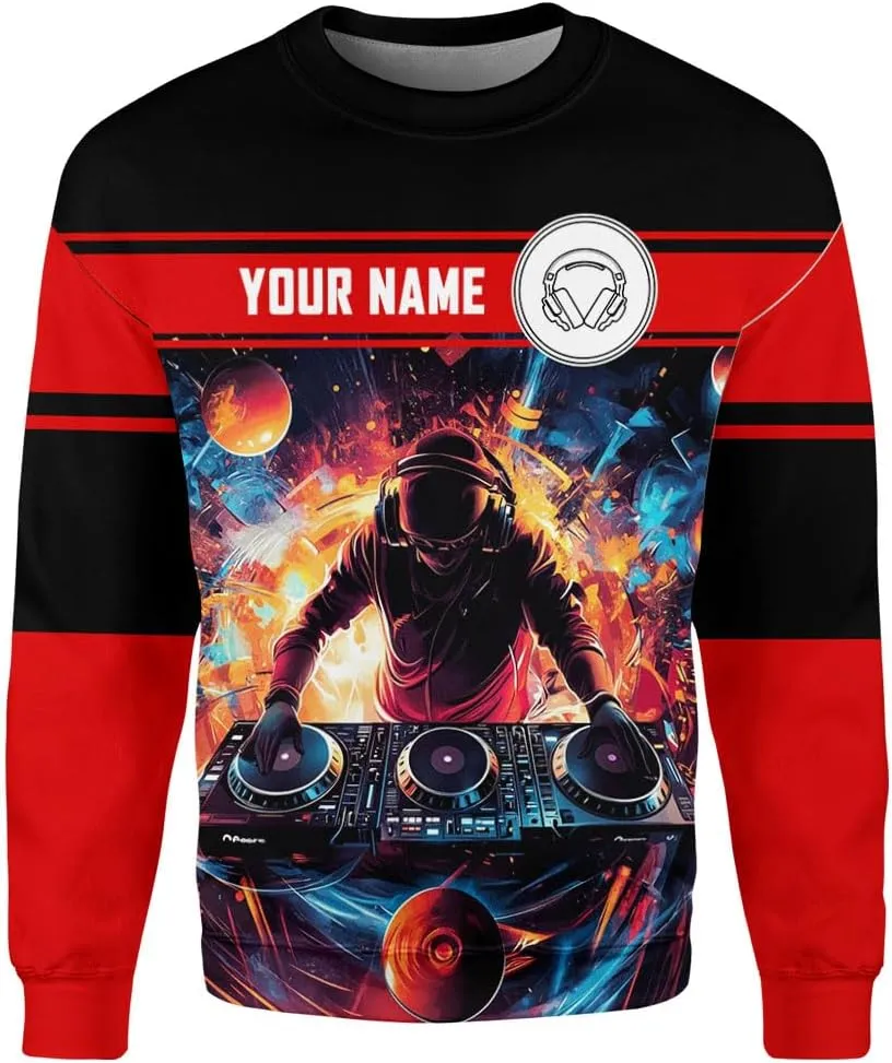 Personalized DJ 3D Shirts, Disc Jockey 3D Shirt, Disc Jockey T-Shirt Gifts for Men, Custom DJ Shirt for EMD Music Festival
