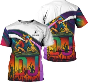 Personalized DJ 3D Shirts, Disc Jockey 3D Shirt, Disc Jockey T-Shirt Gifts for Men, Custom DJ Shirt for EMD Music Festival