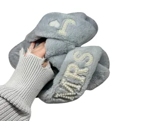Personalized Fluffy Slippers - Christmas Gifts for Women - Bridal Party Gifts - Personalized Christmas Gift Box Ideas for Mom, Girlfriend - Bridesmaid Slippers Gifts