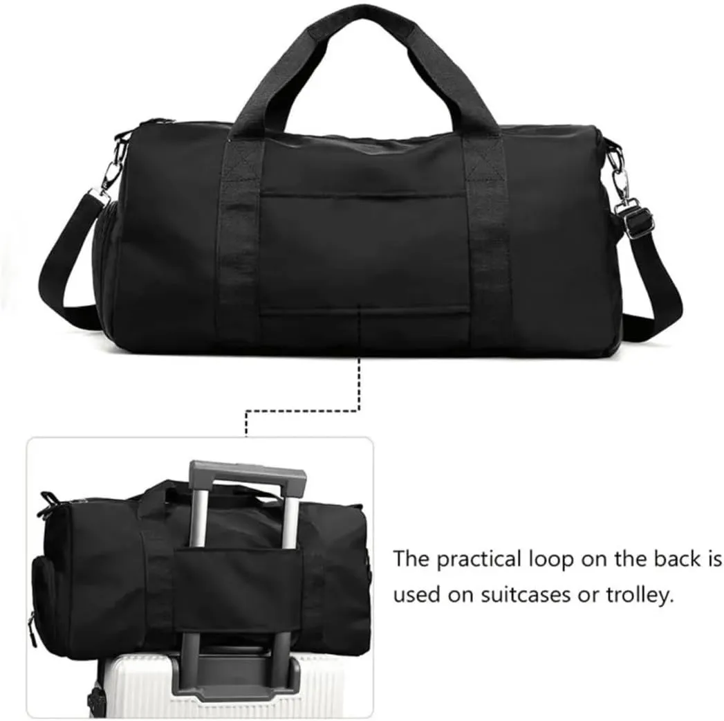 Personalized Gym Bag - Custom Duffle Bag for Men and Women (Black with your text)