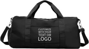 Personalized Gym Bag - Custom Duffle Bag for Men and Women (Black with your text)