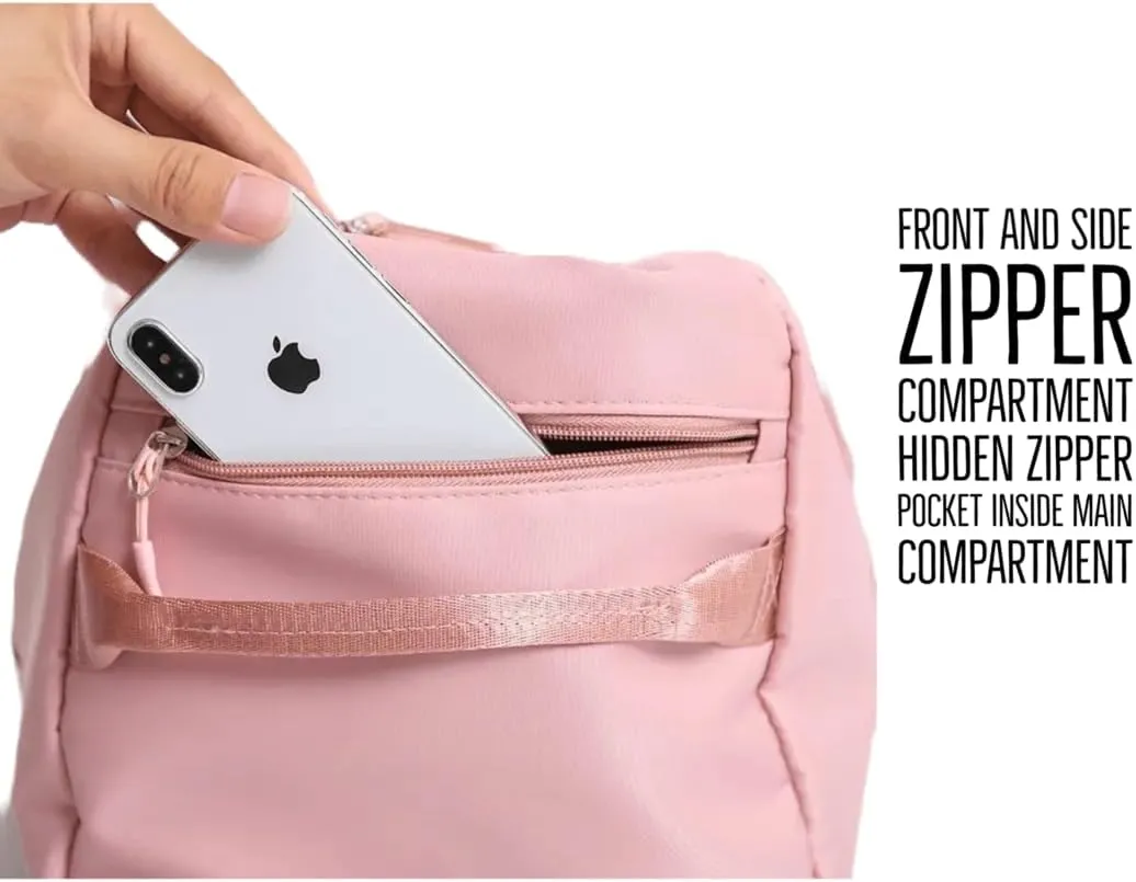 Personalized Gym Bag - Custom Duffle Bag for Men and Women (Pink with your text and logo)