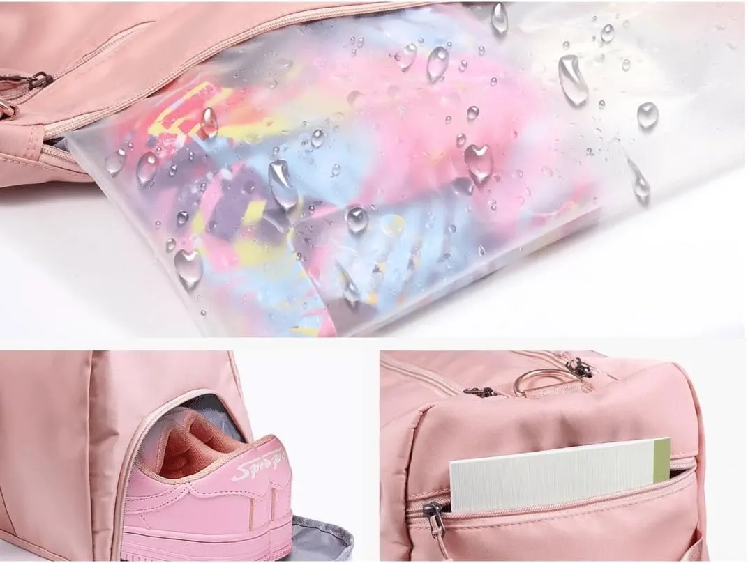 Personalized Gym Bag - Custom Duffle Bag for Men and Women (Pink with your text and logo)