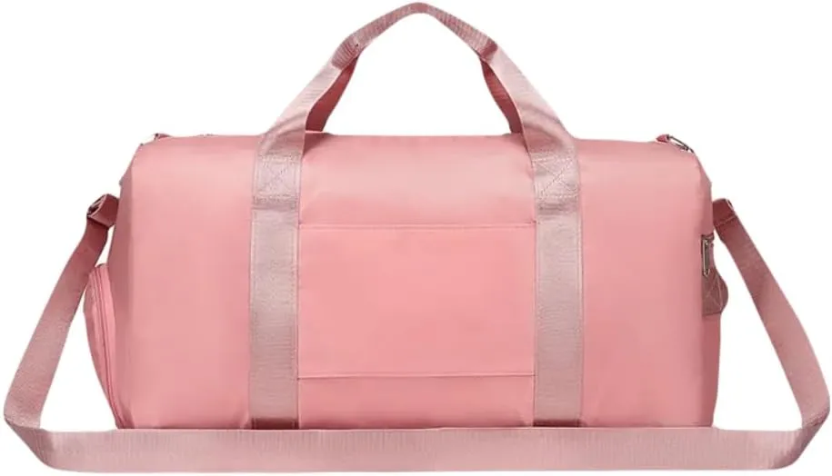 Personalized Gym Bag - Custom Duffle Bag for Men and Women (Pink with your text and logo)