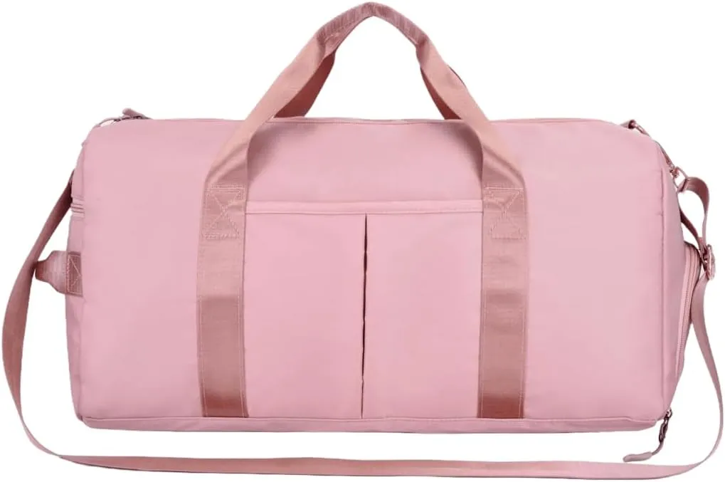 Personalized Gym Bag - Custom Duffle Bag for Men and Women (Pink with your text and logo)