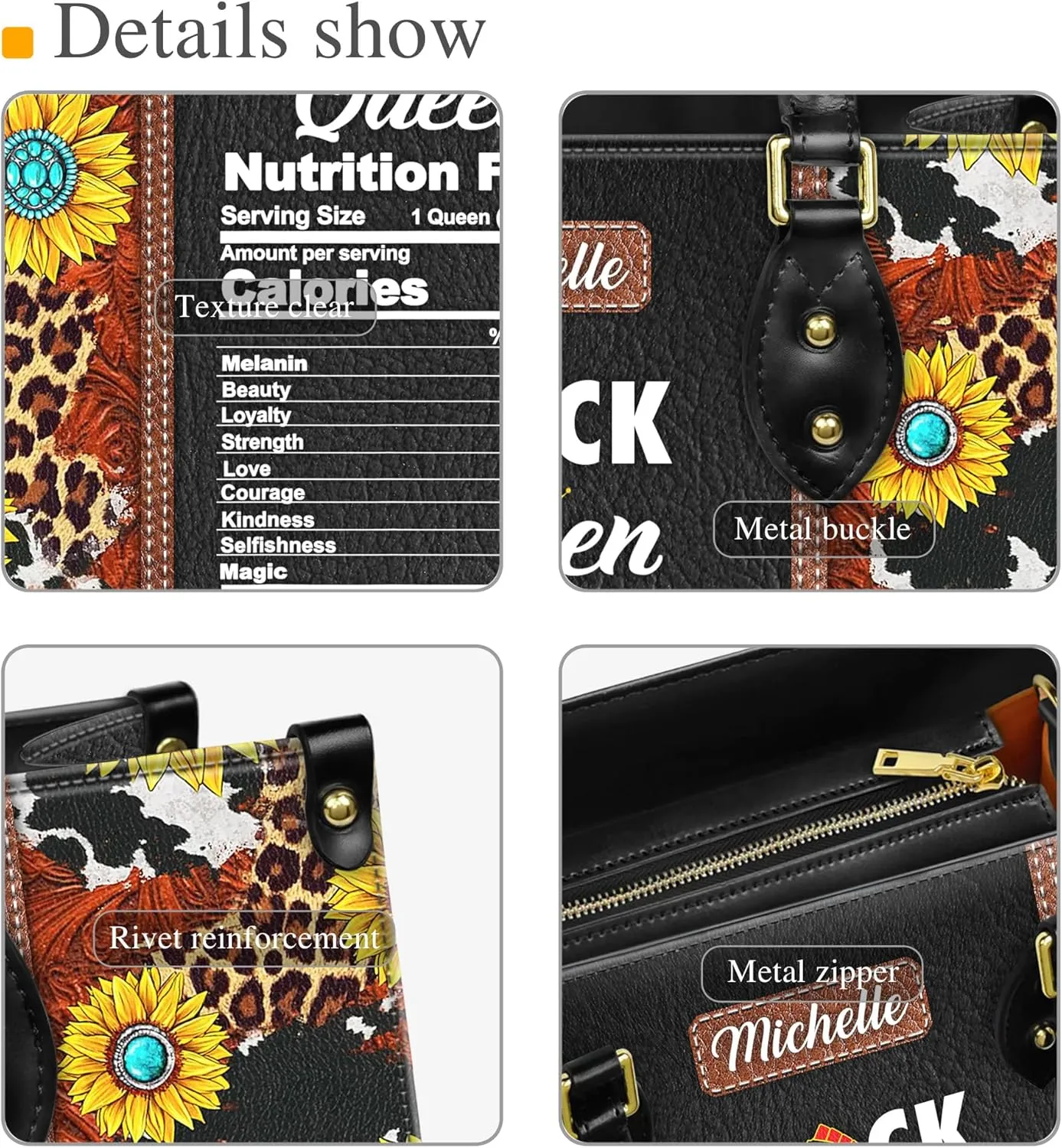 Personalized Leather Handbag For Black African Women – Matching Purse and Wallet Set – Mother's Day Gifts for Melanin Woman