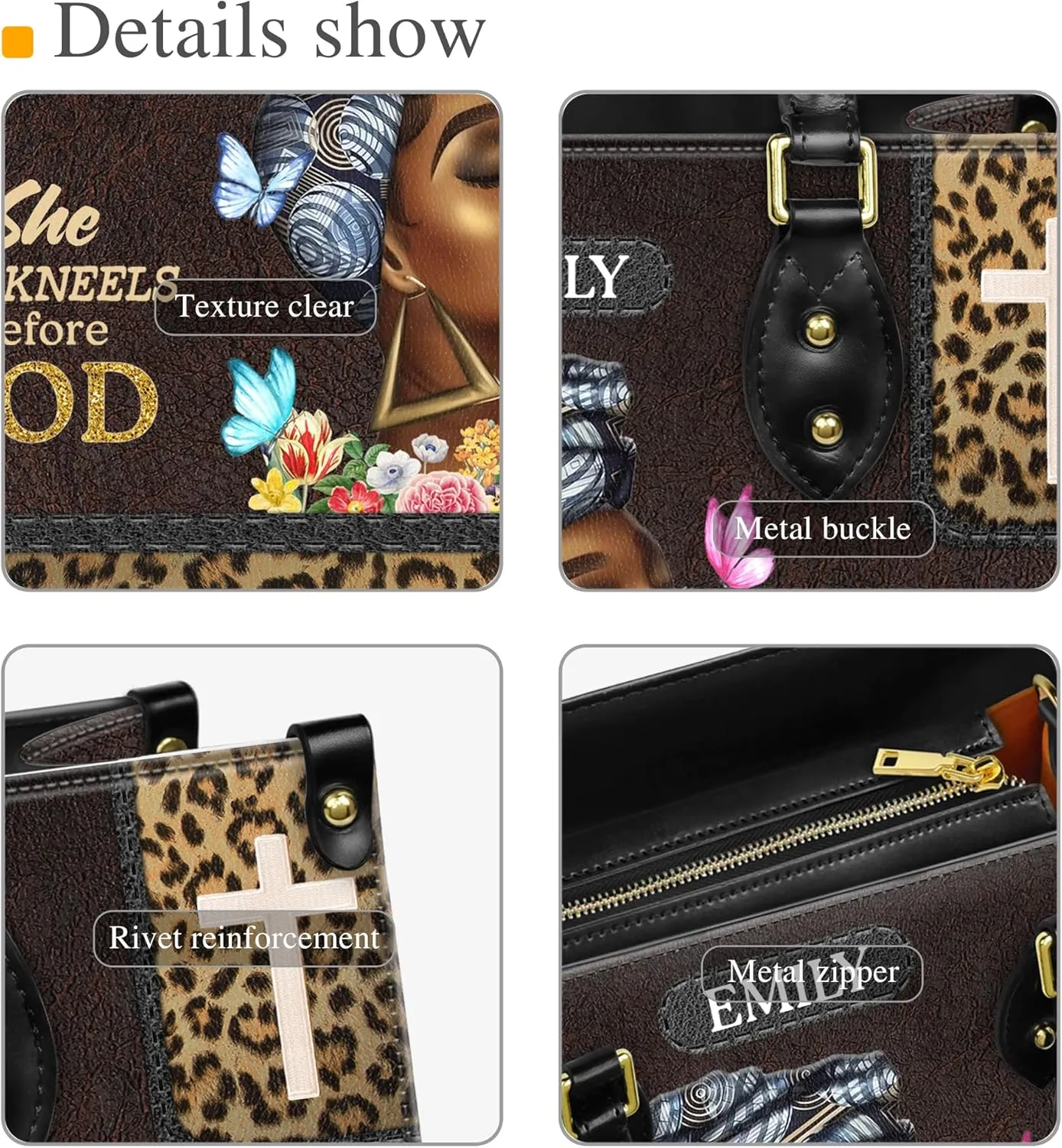 Personalized Leather Handbag For Black African Women – Matching Purse and Wallet Set – Mother's Day Gifts for Melanin Woman