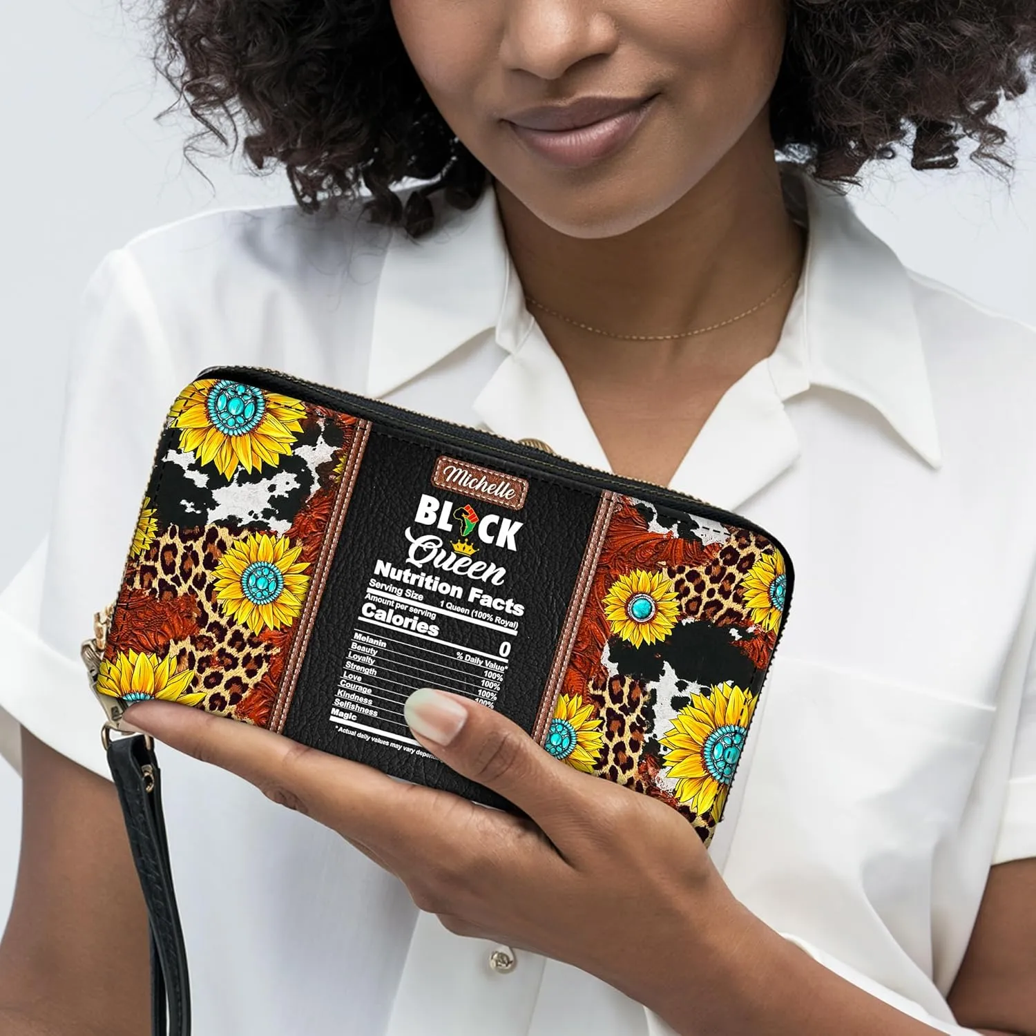 Personalized Leather Handbag For Black African Women – Matching Purse and Wallet Set – Mother's Day Gifts for Melanin Woman