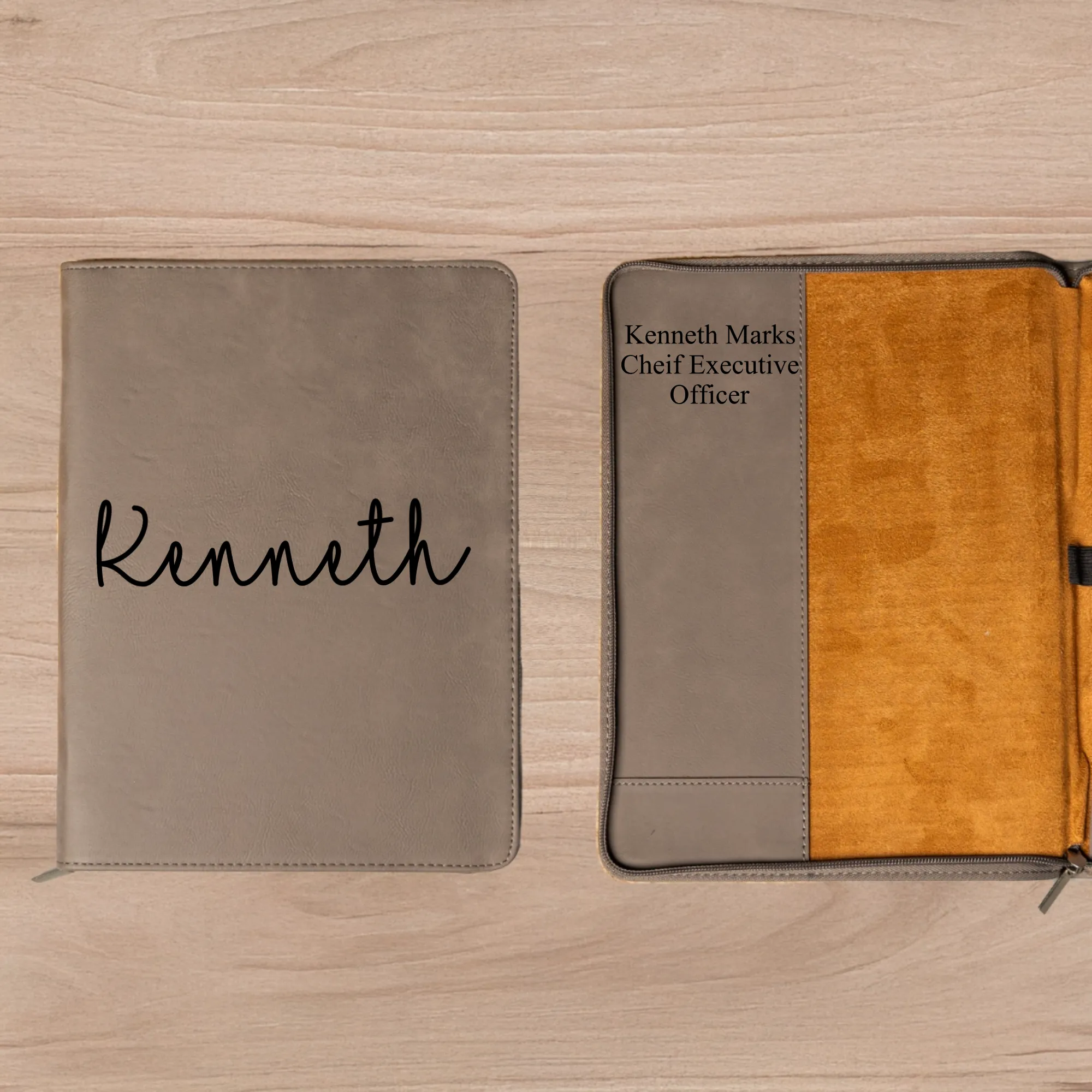 Personalized Leather Portfolios - Script Designs