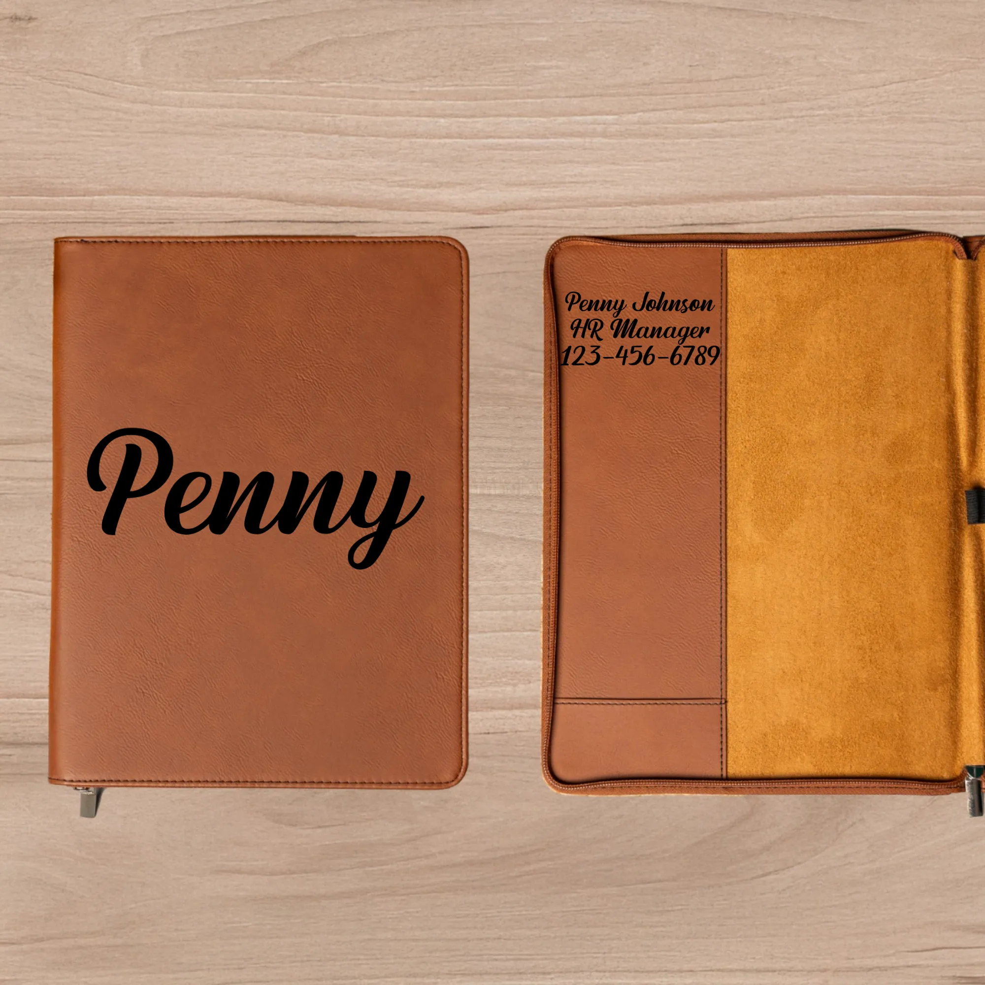 Personalized Leather Portfolios - Script Designs