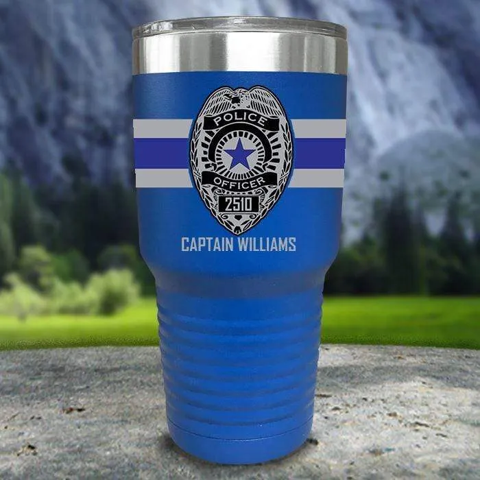 Personalized Police FULL Wrap Color Printed Tumblers