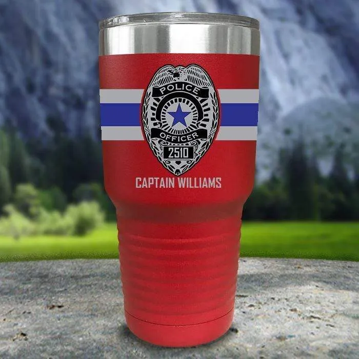 Personalized Police FULL Wrap Color Printed Tumblers