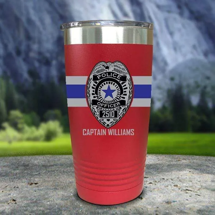 Personalized Police FULL Wrap Color Printed Tumblers