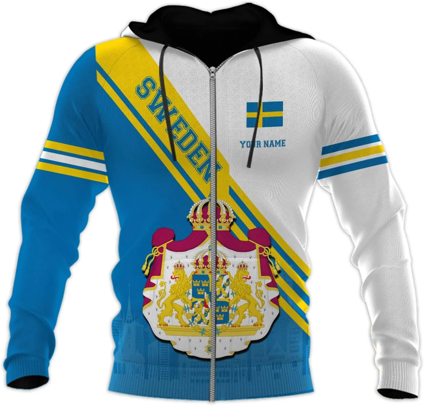 Personalized Sweden Flag Unisex Shirt Custom Vintage Sverige Sweden Casimas Shirts Men's Shirt T-Shirt Swedish National Pride