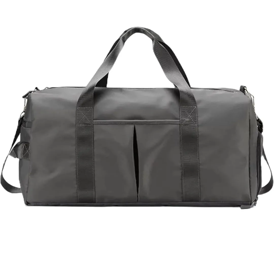Personalized Travel Bag – Custom Gym & Weekender Duffle Bag for Men and Women (Grey Customize with Text)