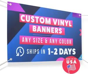Personalized Vinyl Banner – Vinyl Printed Customizable Banner for Indoor and Outdoor Use (2'x4')