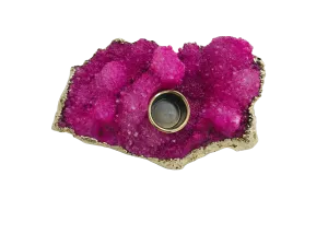 Pink Agate Gemstone Taper Candle Holder