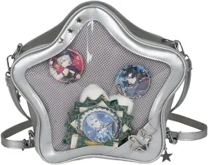 Pins Display Crossbody Bag Star-Shaped Ita Bag Y2k Aesthetic Cute Handbag for Anime Comic Con
