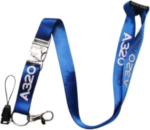 Pinstant Airbus A320neo Family A320 Aerospace European Aircraft Design Manufacturer Air Airplane Airline Flight Detachable 20.2" Neck Lanyard Keychain Holder ID Badge Mobile Phone Pin Strap