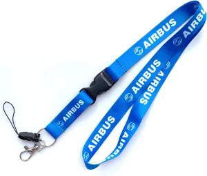 Pinstant Airbus Aerospace European Aircraft Design Manufacturer Air Airplane Airline Flight Detachable 20.2" Neck Lanyard Keychain Holder ID Badge Mobile Phone Pin Strap
