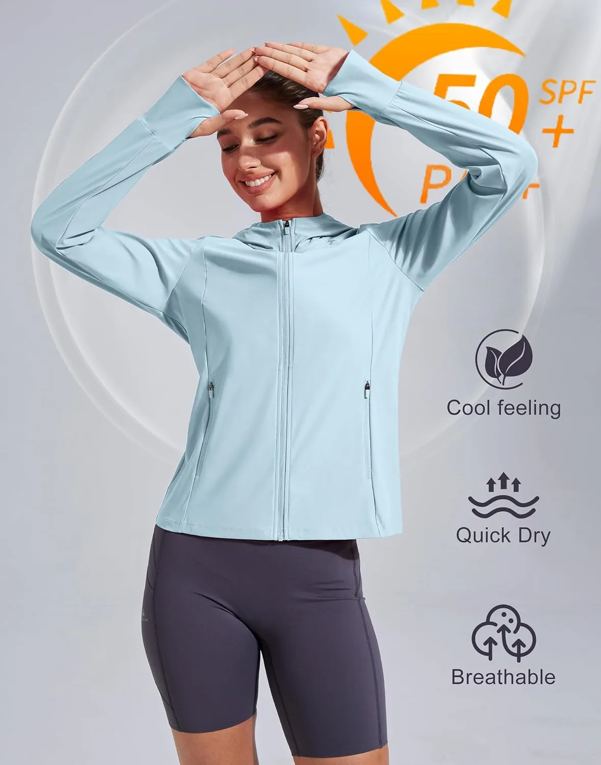 Pioneer Camp Women's UPF 50  UV Sun Protection Jacket Hooded SPF Cooling Sun Shirt Lightweight Hiking Fishing Summer Clothing