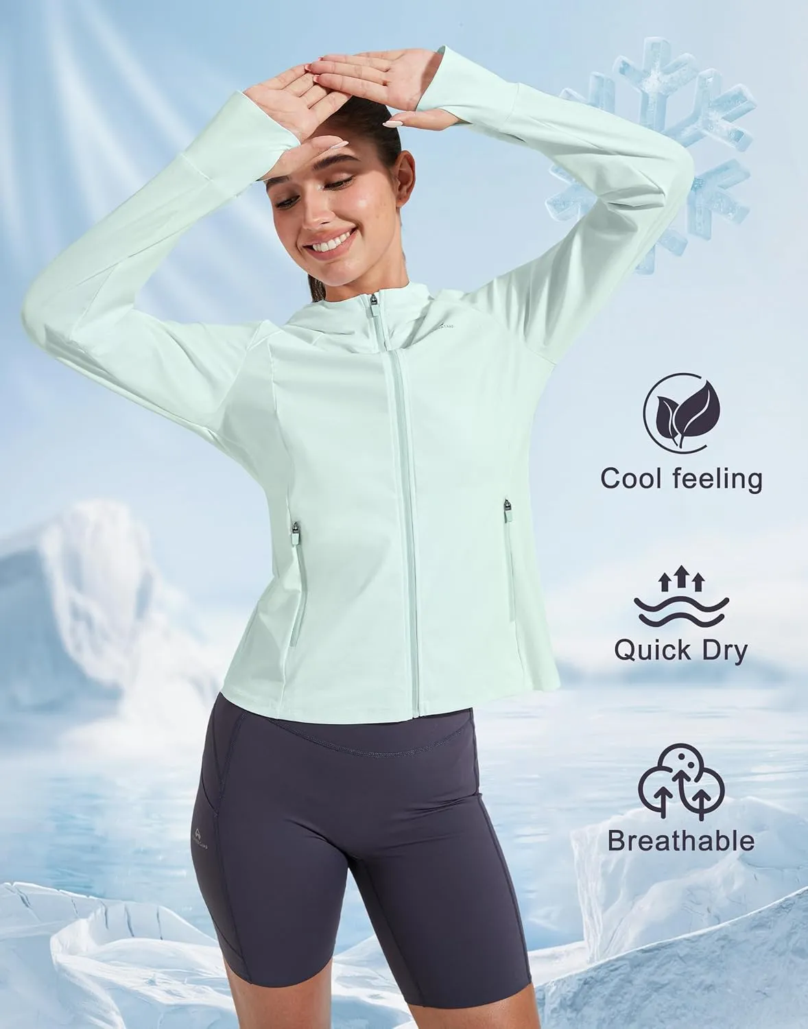 Pioneer Camp Women's UPF 50  UV Sun Protection Jacket Hooded SPF Cooling Sun Shirt Lightweight Hiking Fishing Summer Clothing