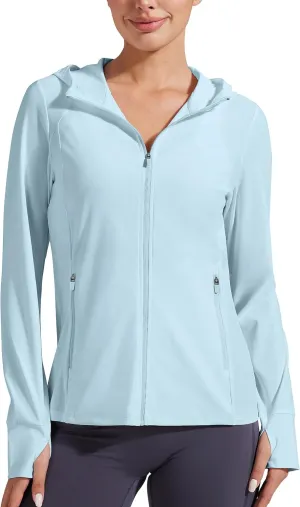 Pioneer Camp Women's UPF 50  UV Sun Protection Jacket Hooded SPF Cooling Sun Shirt Lightweight Hiking Fishing Summer Clothing
