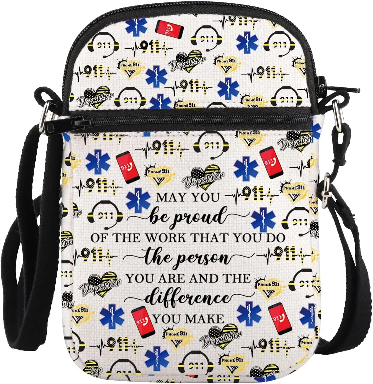 PLITI 911 Operator Gift Dispatcher Appreciation Gift May You Be Proud Of The Work You Do Dispatcher Crossbody Bag For Women