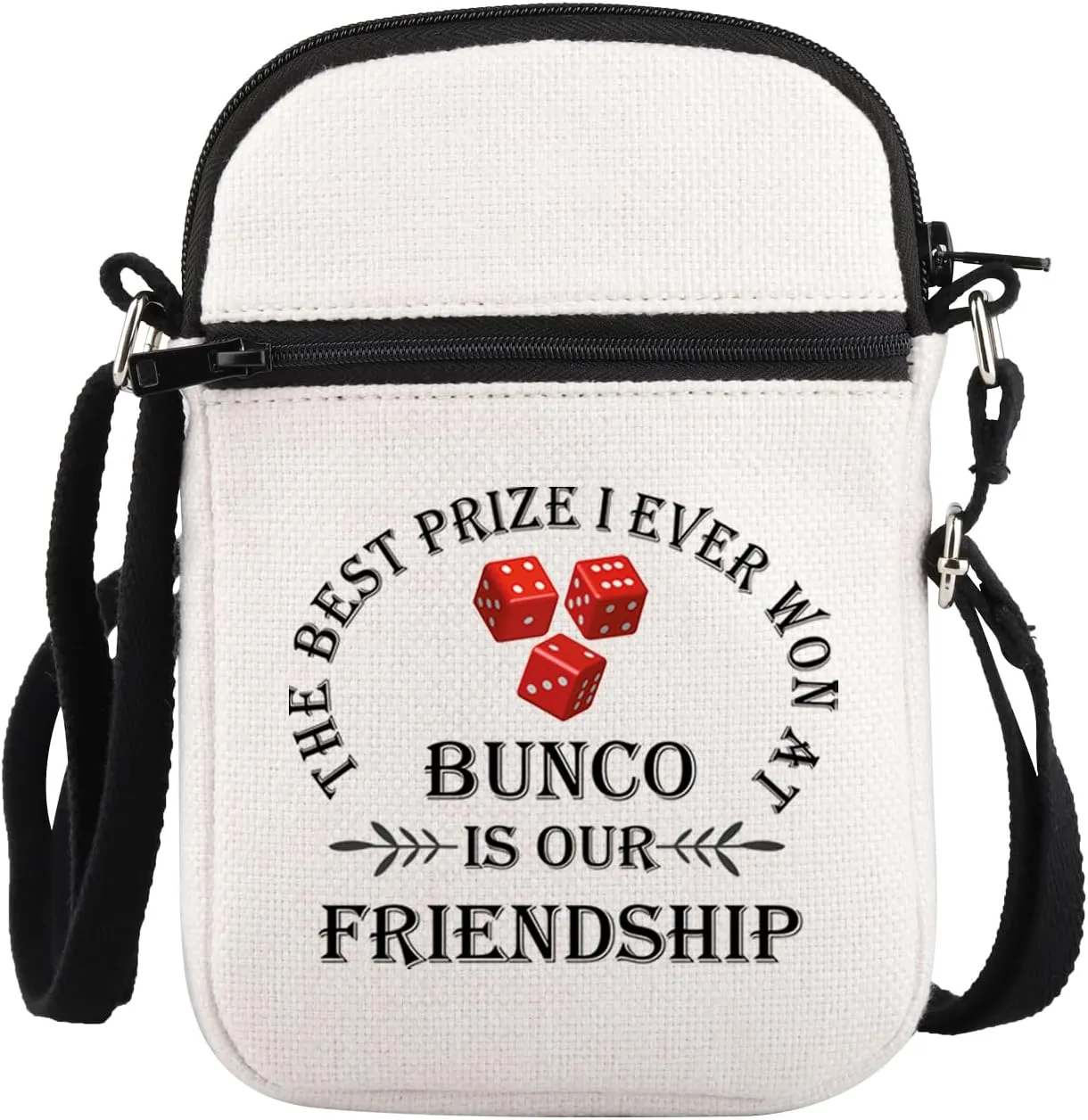 PLITI Bunco Gift Bunco Gambling Lover Gift The Best Prize I Ever Won At Bunco Is Our Friendship Bunco Game Crossbody Bag