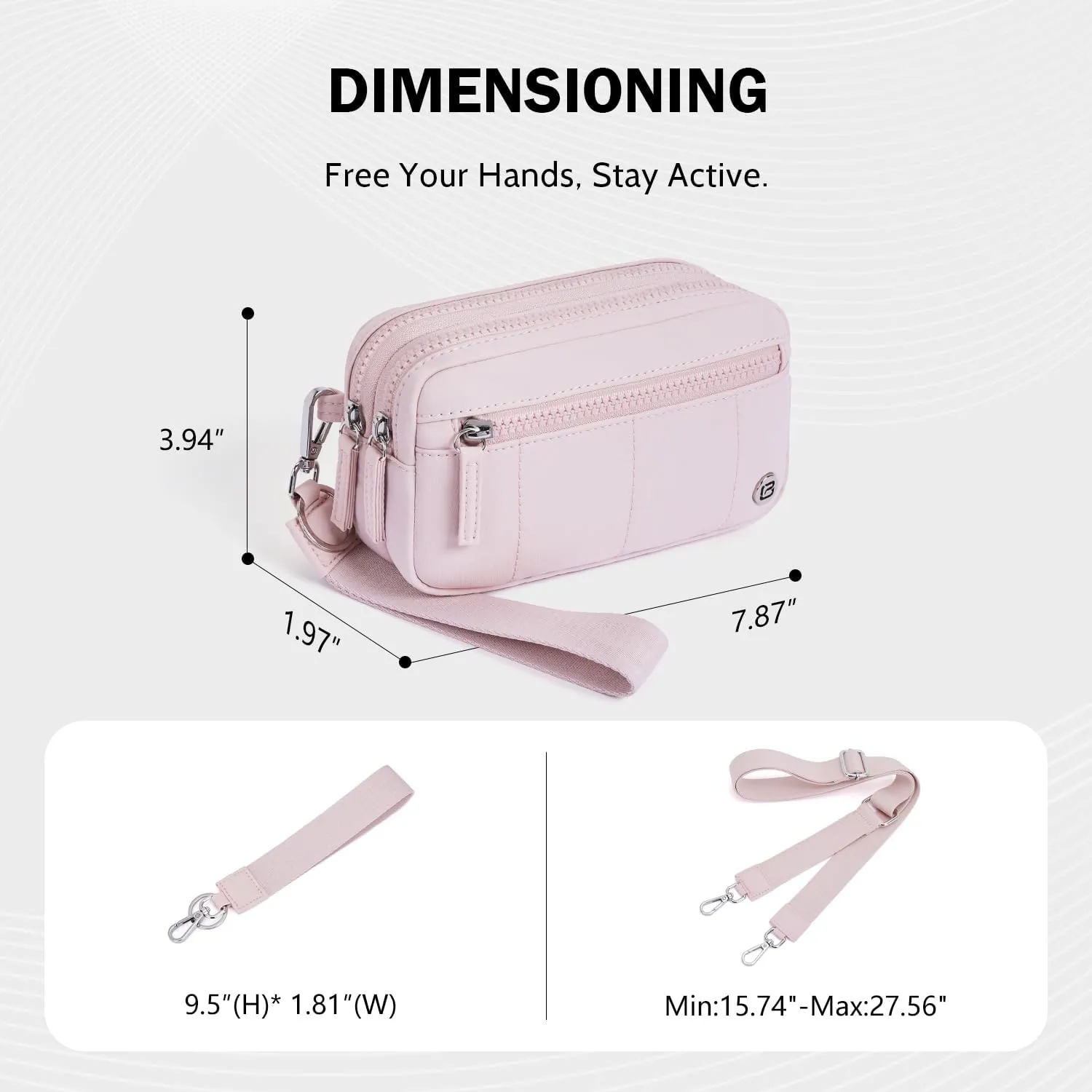 POIUGOYA Small Nylon Crossbody Bags for Women,RFID Wristlet Purse Built in Wallet, 4 Zipper Crossbody Wallet Phone Organizer