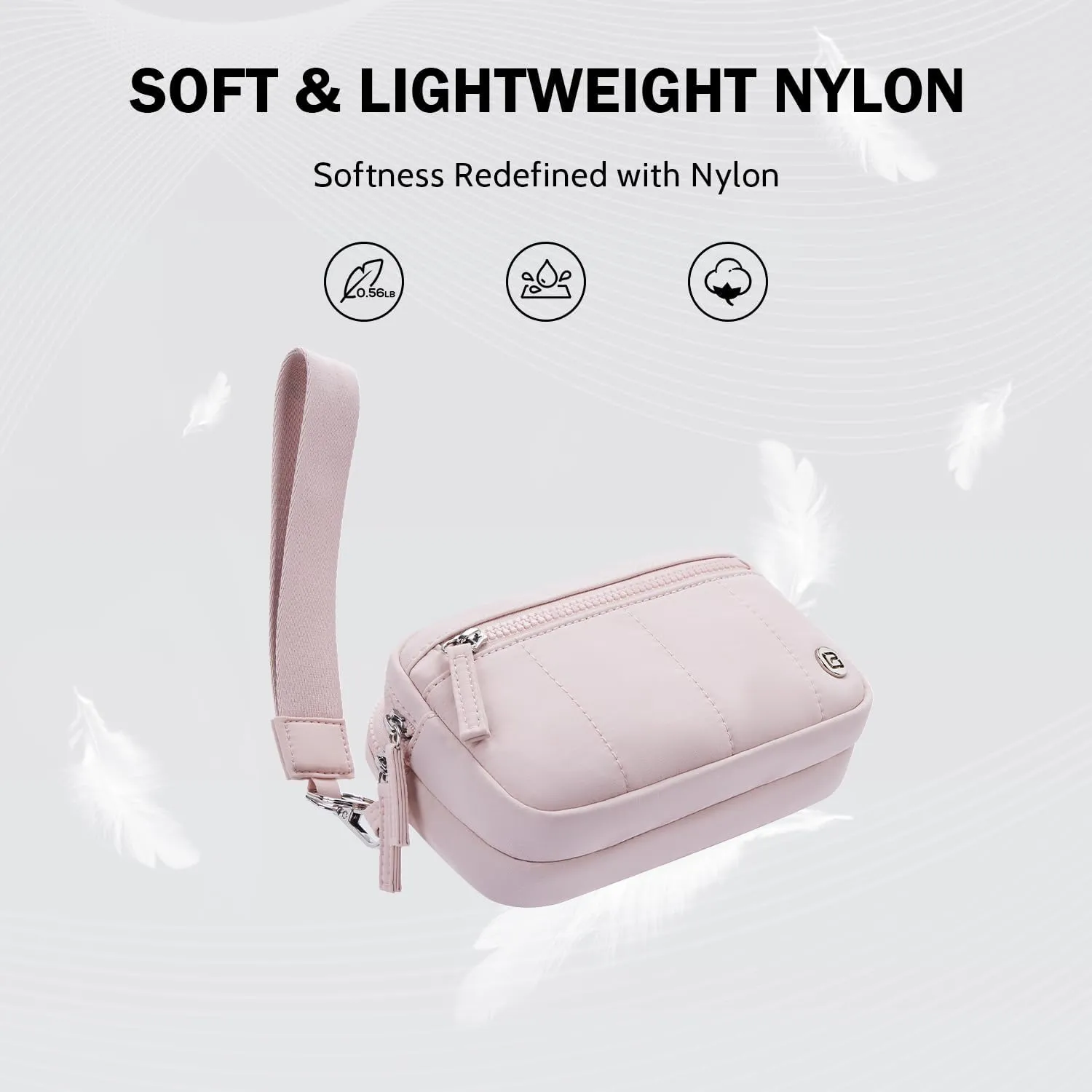 POIUGOYA Small Nylon Crossbody Bags for Women,RFID Wristlet Purse Built in Wallet, 4 Zipper Crossbody Wallet Phone Organizer