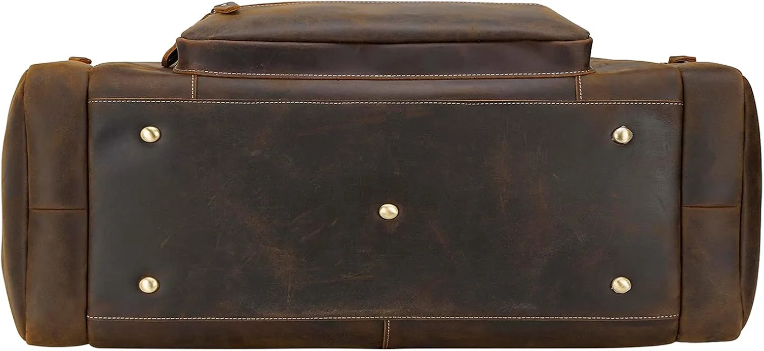 Polare 30" Leather Duffel Weekender Travel Bag For Men With Full Grain Cowhide Leather XX-Large 72L