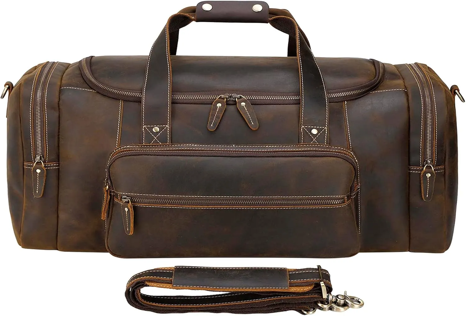 Polare 30" Leather Duffel Weekender Travel Bag For Men With Full Grain Cowhide Leather XX-Large 72L
